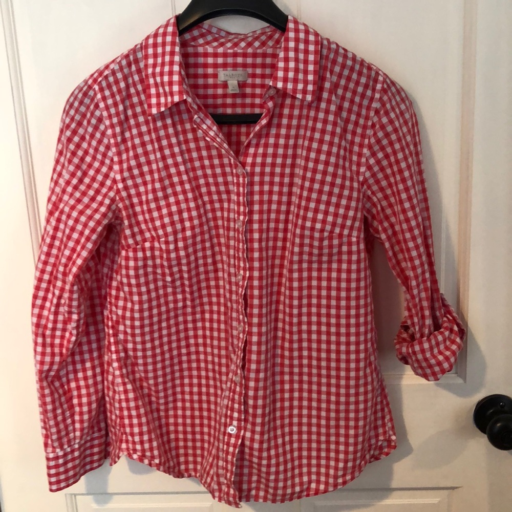 Talbots Button Down Gingham Shirt